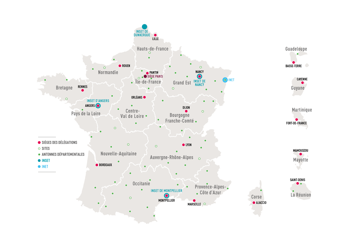 Carte de France du CNFPT