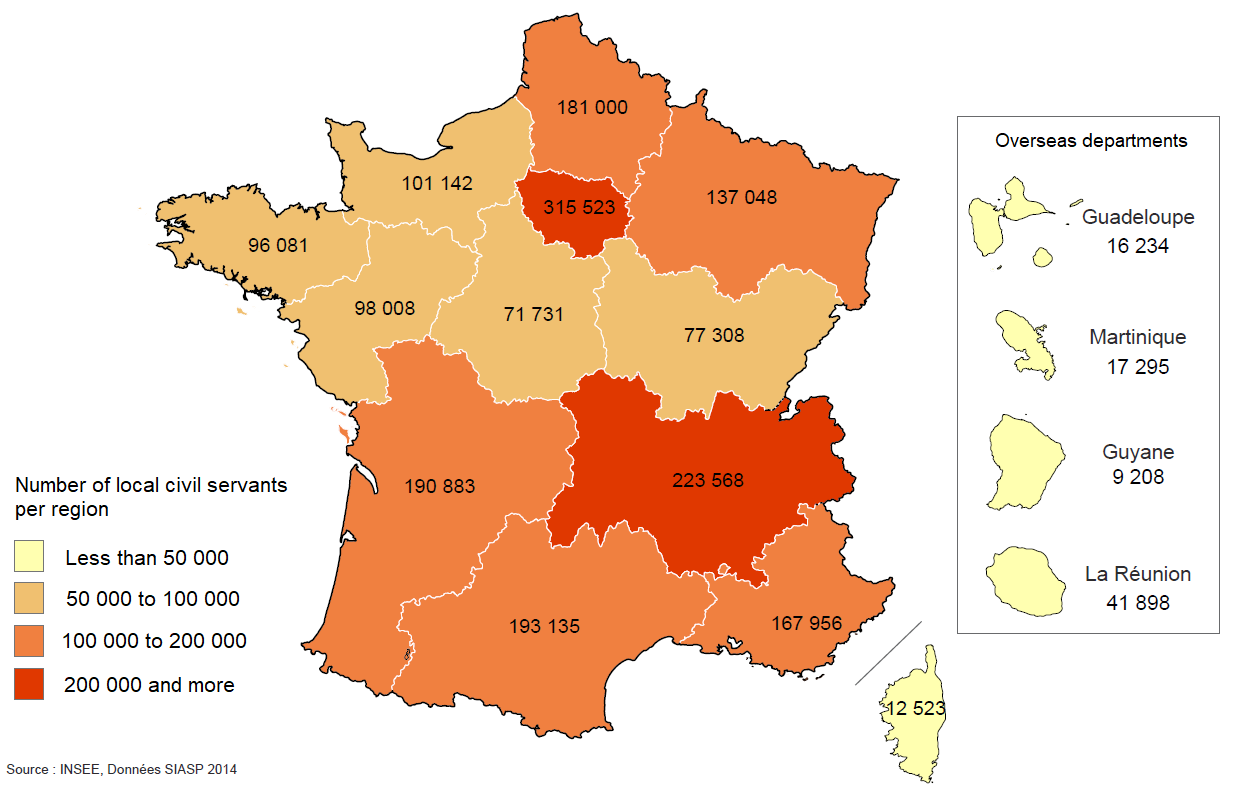 Civil servants per region